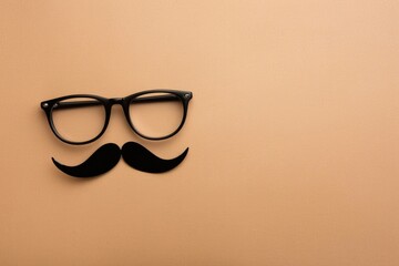 Glasses with a fake moustache, perfect for fun events - obrazy, fototapety, plakaty