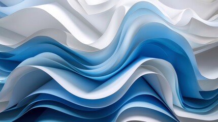 Layered blue and light white paper with twisting motif
