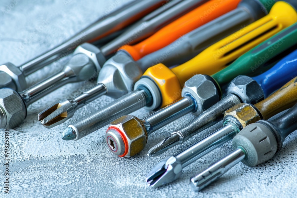 Poster Assorted tools on a table, suitable for various projects