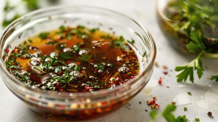 A glass bowl filled with a mixture of seasoning, perfect for culinary concepts - Powered by Adobe