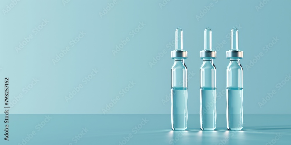 Aufkleber A group of three empty bottles on a table. Suitable for various concepts