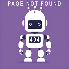 Obraz premium 404 page not found vector illustration with a robot