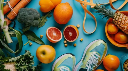 By combining healthy eating habits with regular exercise, individuals can cultivate a lifestyle that supports their physical, mental, and emotional well-being. This holistic approach to health empower - obrazy, fototapety, plakaty