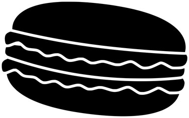 macaron illustration macaroon silhouette french logo food icon cookie outline tasty pastry biscuit bakery cake cream snack assortment confectionery shape traditional chocolate macaroons for vector