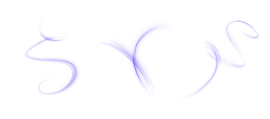 Abstract purple light effect of curved lines. Purple wavy path of light on a white background. FOR designing and designing marketplaces. Vector