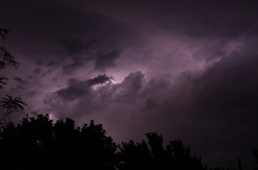 lightning in the sky, Lightnings In Dark Stormy Sky