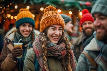Fototapeta premium Warm Winter Gathering Among Friends