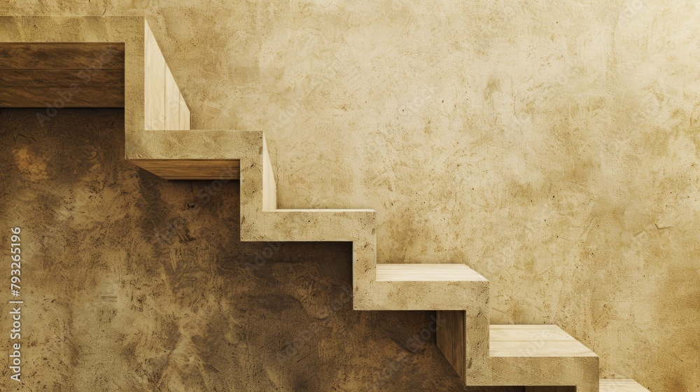 Aufkleber A set of stairs leading up to the top of a building. Ideal for architectural and urban design concepts