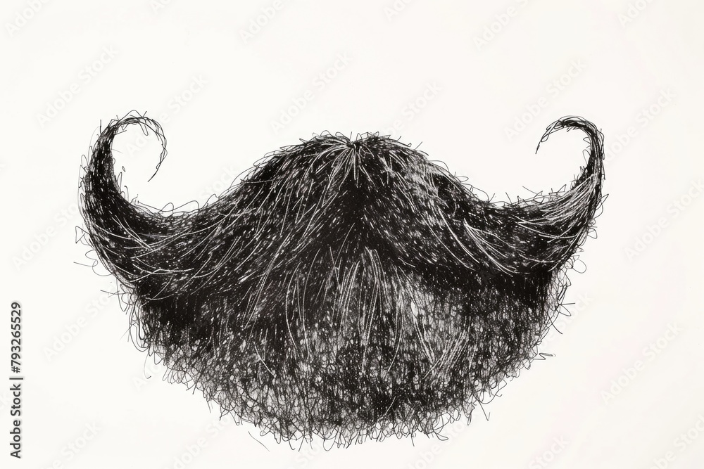 Poster detailed sketch of a man with a long beard. suitable for illustrations or character designs