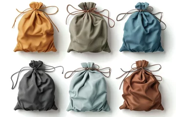 Fotobehang A set of six bags in various colors, perfect for shopping or travel © Fotograf