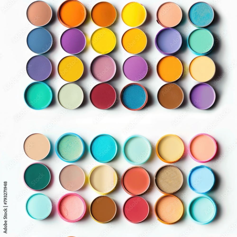Poster different colors of paint on a white background. suitable for art and creativity concepts