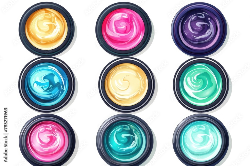 Aufkleber a set of six different colors of paint. suitable for various artistic projects