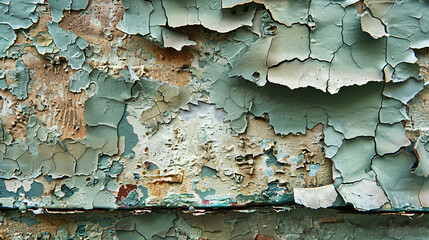 an old wall with peeling paint