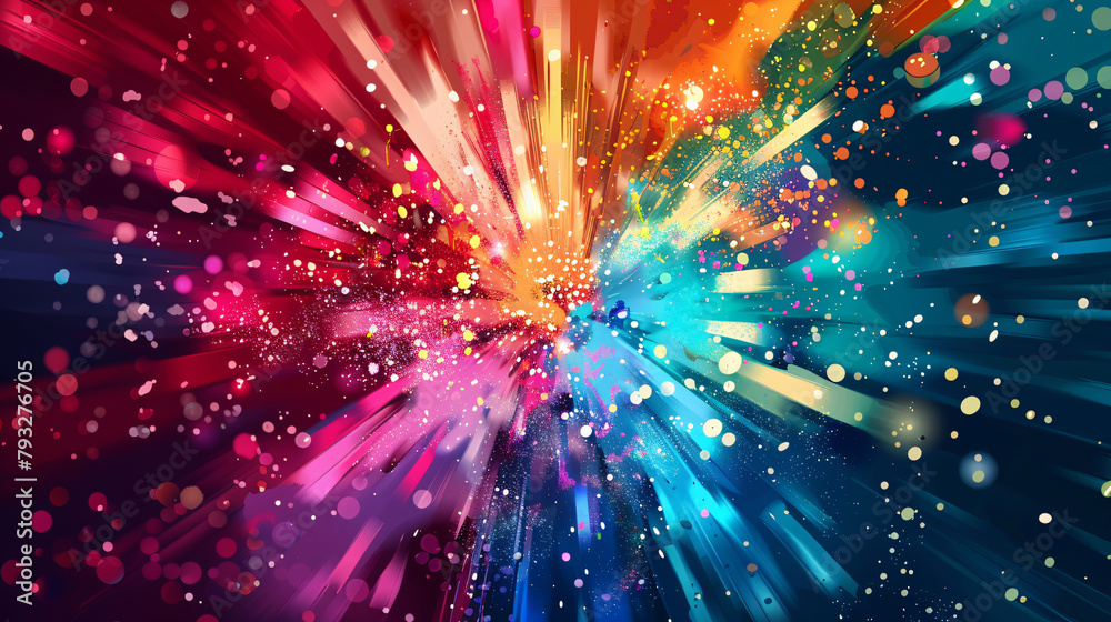 Canvas Prints abstract pop background with explosion of colors to the beat