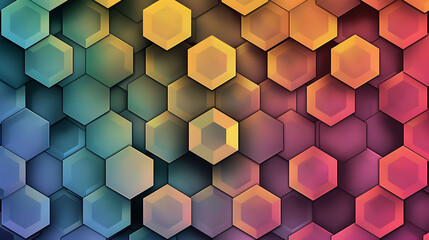 a wall with a pattern of squares and hexagons - obrazy, fototapety, plakaty