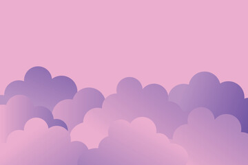Purple gradient abstract clouds for background, presentation, banner, poster, card. Vector illustration.