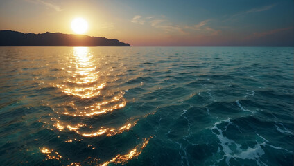 beautiful sunset on sea 