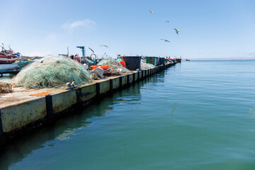 Port de pêche de l'ile de Culatra, région de l'Algarve au Portugal