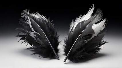 Silver Serenity Two Little Metallic Feathers in Contrast