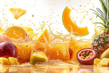 Fresh fruit splash in juice