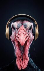  Turkey listening to music through headphones