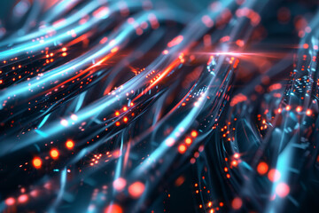 Fiber optic cables. Internet connection with optical fiber. Concept of fast internet. Generative AI