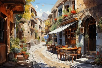 Fototapeta premium narrow street country