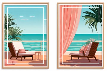 Summery Tropical Wellness Posters: Seaside Spa Retreat Extravaganza