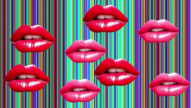 Abstract Minimal Pop Art Motion Design Animation Of Lips