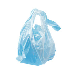 A plastic bag against a blue backdrop isolated on transparent background