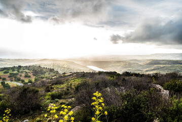 Mountain view on Cyprus in sunset light