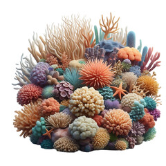 Coral Reef: Isolated on Transparent or White Background PNG Clipart Illustration
