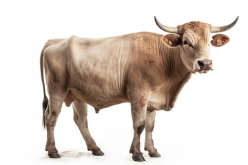 A cow with a white background