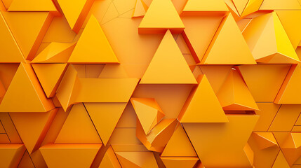 a yellow wall adorned with a pattern of triangular shapes, including a triangle, a square, and a re