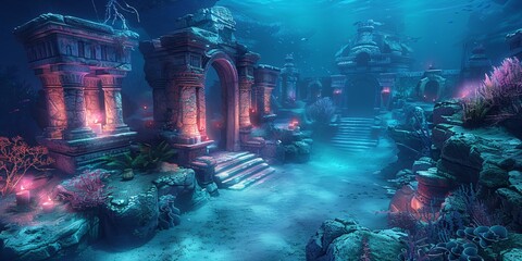 mystical underwater ruins
