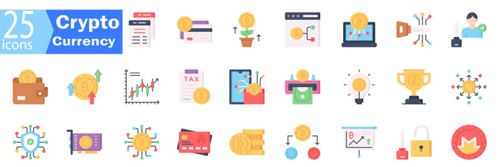 Set Vector of cryptocurrency. Isolated on white background. different editable stroke, finance, exchange. Outline blockchain icon collection