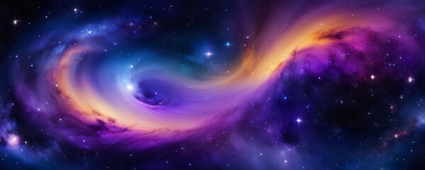 Obraz premium Abstract surrealistic illustration bright galactic background, space nebulae and stars.