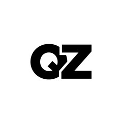 Letter Q and Z, QZ logo design template. Minimal monogram initial based logotype.