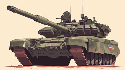 Vector illustration of the battle tank. Military gr - obrazy, fototapety, plakaty