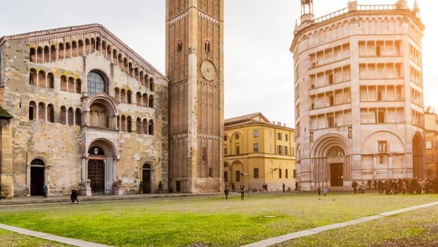 Duomo and Battistero in Parma, Italy
