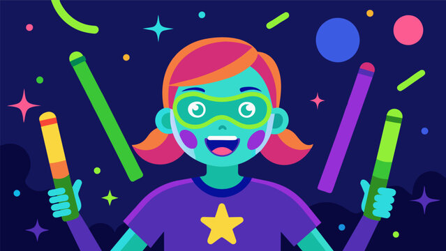 Glowsticks and glowinthedark face paint add an extra level of excitement to the slumber party.