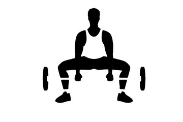 black vector image silhouette modern muscular body exercises, beauty, bodybuilding body line art. For use as a brochure template or for use in web design.