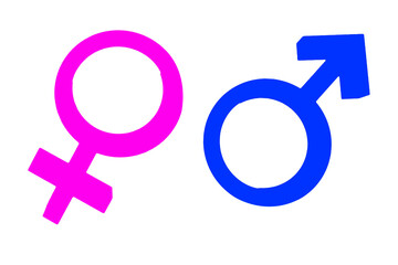 silhouette vector image of male and female gender symbol isolated on white transparent background.