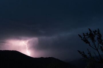 lightning in the mountains