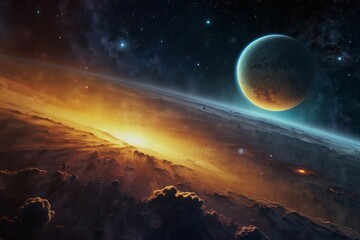 Deep Space Stunning Wallpaper Background, science astronomy Alien Planet