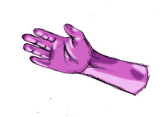 Hand Human Right purple Cartoon