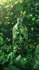 Using A Green Vector Design, An Eco-Friendly Label Encourages Sustainable Practices. Сoncept Green Vector Design, Eco-Friendly Label, Sustainable Practices. World Environment Day.