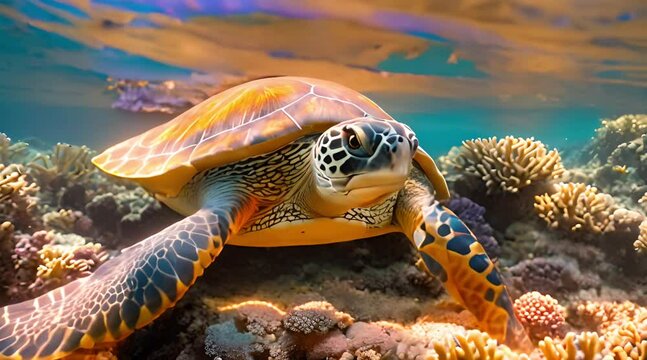 sea turtle swimming 