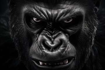 Close-up shot of a gorilla's face showcasing detailed expressions and textures