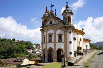 Church of Our Lady of the Rosary of Black Men in Ouro Preto touristic destination, UNESCO world heritage site in Minas Gerais state, Brazil